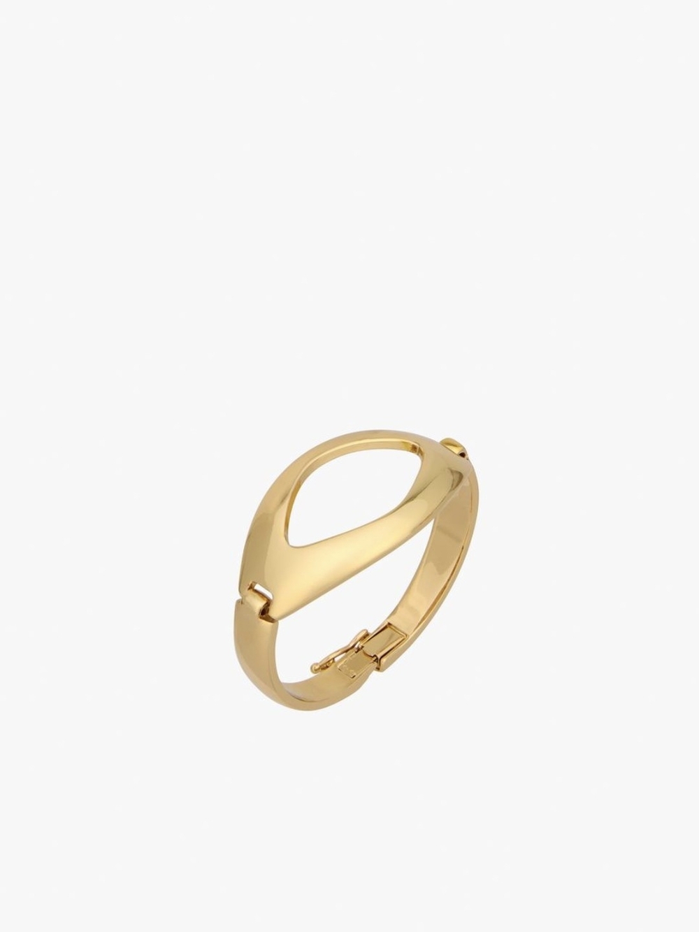 Zara Gold Open Teardrop Hinged Bangle